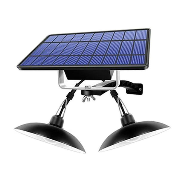 Luces colgantes solares de doble cabezal con telemando, fácil instalación, a prueba de intemperie y prácticas Negro Shell_White Light Zulema luz de la cerca al aire libre
