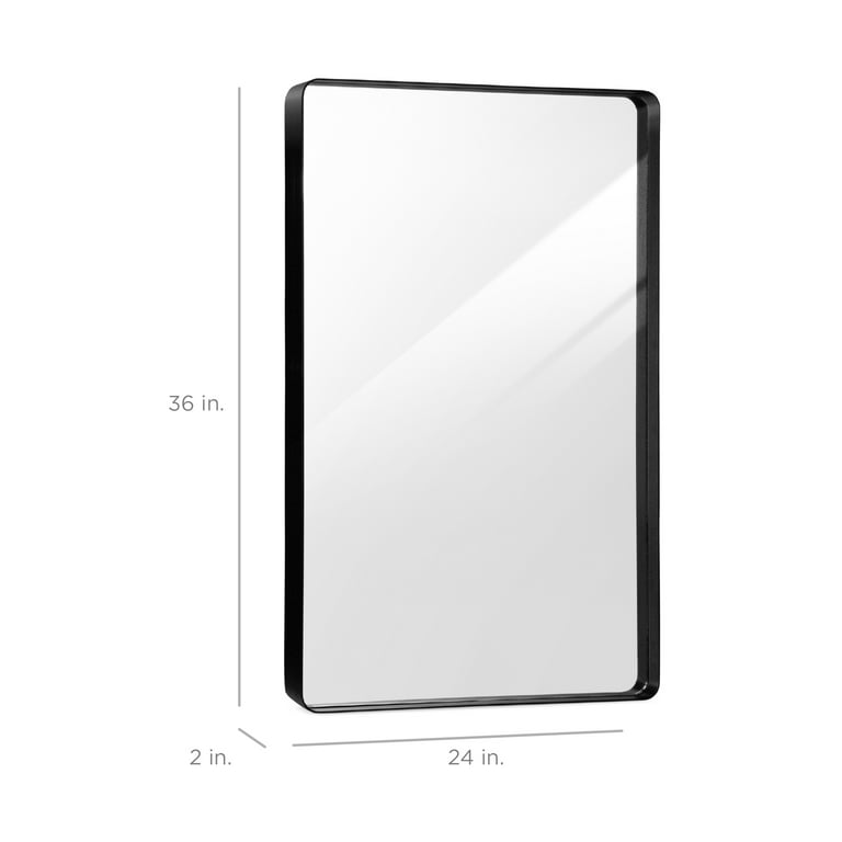 Best Choice Products 24x36in Recessed Bathroom Vanity 2-Way Wall Mirror w/  Rounded Corners, Anti-Blast Film 