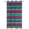 thumbnail image 2 of Green Pink Blue Ombre Outdoor Curtains for Patio, Vintage Moire Striped Privacy Drapes Grommet Waterproof Outside Curtains for Porch/Cabana/Balcony 54"x 95", 1 Panel, 2 of 9