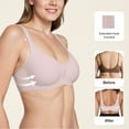thumbnail image 5 of Qylux Wireless Bras for Women - No Underwire Push Up, Supportive Full Coverage, Seamless Crossover Bralette, Comfort Lift Everyday Bra,3XL,Pink, 5 of 9