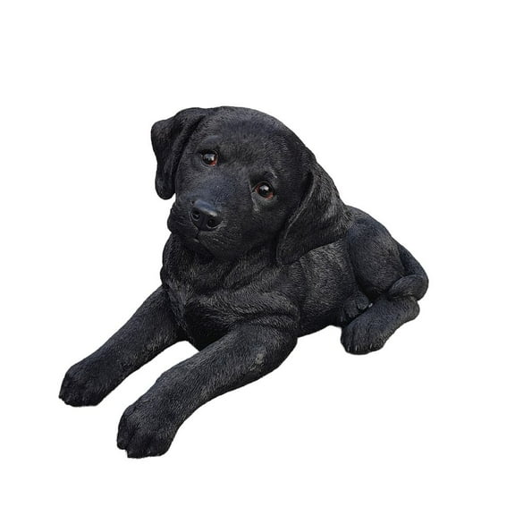 Hi-Line Gift Ltd. Midnight Reverie: Sleek Black Polyresin Lying Labrador Figurine