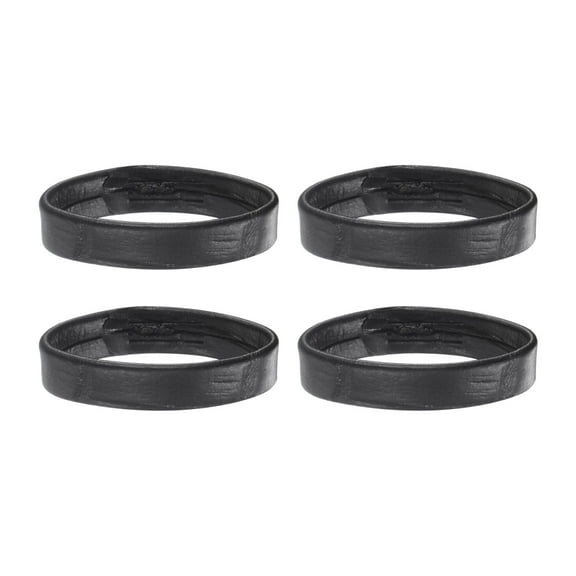 Uxcell 4 Pack PU Leather Loops Retaining Ring for 22mm Width Watch Band, Black
