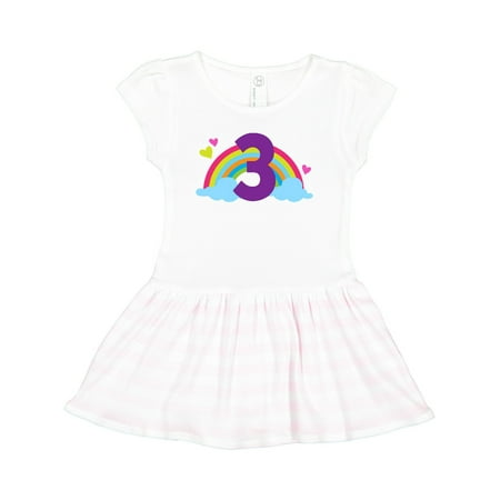

Inktastic 3rd Birthday Rainbow Number 3 Gift Toddler Girl Dress