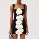 thumbnail image 4 of Augper Women Sexy Swimming Suit Floral Decoration Long Sleeved Strapless Solid Color Swimsuit Skirt Set Two-Piece Set, 4 of 6