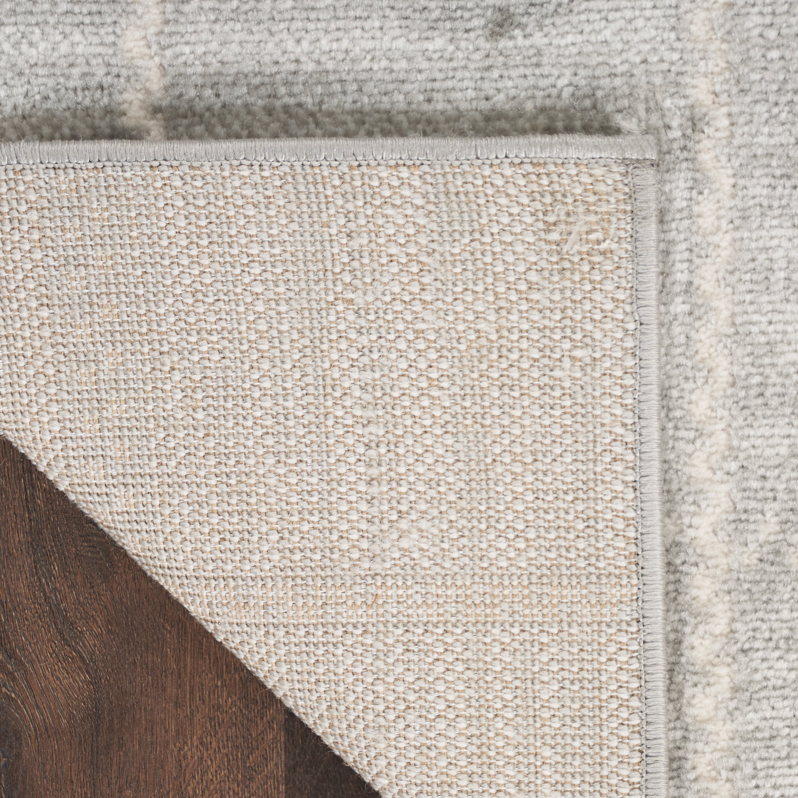Nourison Serenity Home Geometric Light Grey 2'2" x 7'6 Area Rug (2x8)