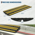 thumbnail image 2 of 48" Heavy Duty Rubber Curb Ramp with Drainage Channels - Low Profile Driveway Ramp with Reflective Strips & Bolts for Cars, Wheelchairs & Garage Entrances, 1-Pack, 2 of 7