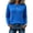 Blue, variant on Women's Pullover Sweaters Cable Knit Crew Neck Long Sleeve Ribbed Trim Knit Sweater Cozy Fall Winter Casual Daily Wear