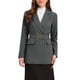thumbnail image 1 of Blazer de trabajo INSPIRE CHIC para mujeres, de manga larga, con cuello, elegante y casual, chaqueta de traje con cinturón, L, gris oscuro, 1 of 6