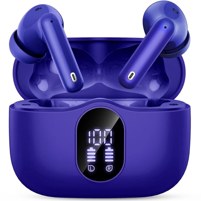 Audífonos Inalámbricos, Audífonos Bluetooth 5.4 Estéreo de Bajos, Audífonos con Micrófono con Cancelación de Ruido y Pantalla LED, 36H de Reproducción Audífonos Intrauditivos, Audífonos Deportivos Im