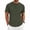 Q63 Army Green, variant on CONZONE Mens T-Shirt Short Sleeve Crew Neck Solid Color Button Down Summer Fashion Casual Tops Army Green Size 2Xl