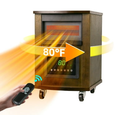 RealSmart Electric Space Heater, 1500W Portable Quartz Infrared Heater with 3 Heating Modes, Thermostat, 12H Timer, Tip-Over heater Protection, for Office Room Indoor Use