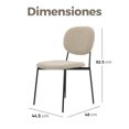 thumbnail image 3 of Sillas para Comedor y Sala Redonda Tapizadas Boucle con Respaldo Estilo Moderno y Minimalista con Patas de Metal - Set 2 Silas Taupe GAON, 3 of 5