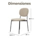 thumbnail image 3 of Sillas para Comedor y Sala Redonda Tapizadas Bouclé con Respaldo Estilo Moderno y Minimalista con Patas de Metal Set 4 Silas Taupe GAON, 3 of 5