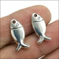 thumbnail image 2 of U8MO Lot 8/20/60X fish Tibetan Silver Charms Pendants For jewelry making 18x8mm-ancient silver-8pcs, 2 of 6