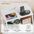 thumbnail image 4 of Eunos White Tall Nightstand with Charging Station and LED for Bedroom, 5 Drawer with Storage Shelfs, 4 of 8