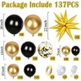thumbnail image 2 of Negro y Oro Globos Guirnalda Arco Kit, Negro Oro Confeti Estrella Globos de Graduación Clase Decoraciones Fiesta de Cumpleaños Jubilación Prom Masquerade Decoraciones Aniversario, 2 of 4