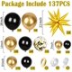 thumbnail image 2 of Negro y Oro Globos Guirnalda Arco Kit, Negro Oro Confeti Estrella Globos de Graduación Clase Decoraciones Fiesta de Cumpleaños Jubilación Prom Masquerade Decoraciones Aniversario, 2 of 4