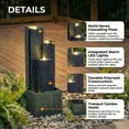 thumbnail image 3 of Nyddle 39 Inch Height Modern Cascading Outdoor Water Fountain,Freestanding Resin Water Feature With LED Lights,Decorative Waterfall for Garden Patio Porch Lawn Backyard, 3 of 8