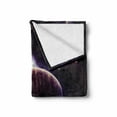 thumbnail image 2 of Galaxy Soft Flannel Fleece Blanket, Trippy Planet in Cosmos Mystic Spiral in Celestial Vast Fantasy Backdrop Space Art Print, Cozy Plush for Indoor and Outdoor Use, 50" x 70", Purple, by Ambesonne, 2 of 6