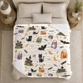 thumbnail image 5 of Cute Cartoon autumn celebration Cats Ghosts Bats Whimsical Trick-Or-Treat, Warm Flannel Blanket for Living Room and Bedroom, Playful Pet Portrait Pattern, Cat Lovers autumn celebration Gift, 5 of 9