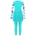 thumbnail image 5 of IEFIEL Girls Muslim Two Piece Swimsuit Long Sleeve Floral Print Dress with Pants Bathing Suit Rash Guard Swimwear Lake Green 8, 5 of 7