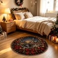 thumbnail image 5 of 3D Illusion Christmas Rugs,23.62" Optical Illusion Round Mat, Machine Washable, Velvet Christmas Decor, Living Room & Bedroom, Festive Holiday Decor(B), 5 of 6