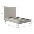 thumbnail image 3 of Manhattan Comfort Crosby Full-Size Bed with Solid Wood Frame in Beige, 3 of 9