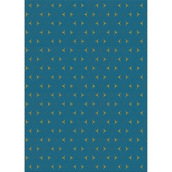 Ahgly Company Machine Washable Indoor Rectangle Transitional Blue Jay Blue Area Rugs, 2' x 5'