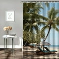 thumbnail image 2 of Creowell Palm Trees Beach Chairs Tropical Shower Curtain Set with Hooks Polyester Fabric Chic Modern Bathroom Decor 69x72, 2 of 7
