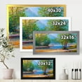 thumbnail image 4 of Designart 'Green Trees By The Bridge Over River' Traditional Framed Art Print, 4 of 4
