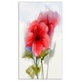 thumbnail image 2 of Design Art - Peinture à l'Aquarelle Hibiscus Rouge Fleur, 2 of 3