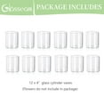 thumbnail image 4 of Glasseam 3.3x4 Inch Wide Glass Cylinder Vases Set of 12 Clear Round Candle Vases in Bulk for Table Centerpieces, 4 of 8