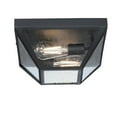 thumbnail image 3 of Westinghouse Lighting  Wyndham 12-Inch Two-Light Outdoor Flush Mount, Textured Black Finish with Clear Seeded Glass, 3 of 5