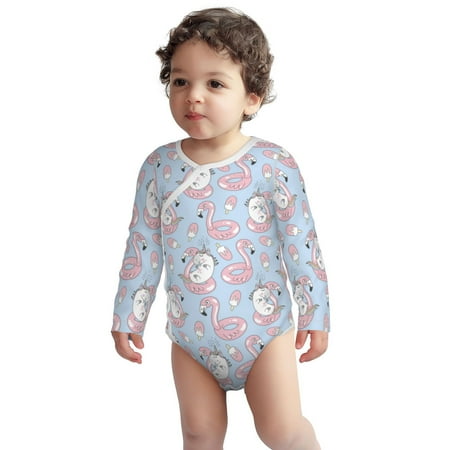 

Fotbe Summer Cute Unicorns Pattern Unisex-baby Long-sleeve Bodysuit Long Sleeve Bodysuits One-piece 100% Organic Cotton for Infant Baby Boys Unisex-2 Years