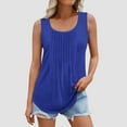 thumbnail image 5 of Timegard Womens Plus Size Tank Top Round Neck Pleated Casual Tunic Top Solid Color Comfy Sleeveless, 5 of 6