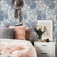 thumbnail image 4 of NuWallpaper Navy Secret Garden Vinyl Peel And Stick Wallpaper, 216-in by 20.5-in, 30.75 sq. ft., 4 of 8