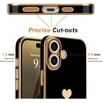 thumbnail image 3 of 3-in-1 Entronix Bundle for iPhone 16 Plus, Love Heart Cute Slim Case 2 Screen Protector, Black, 3 of 8
