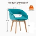 thumbnail image 5 of ivinta Dining Chairs Set of 2, Fabric Mid-Century Upholstered Kitchen Chairs for Dining room, Light Green, 5 of 9
