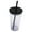 Black, variant on Luphy Reusable Plastic Cup with Lid and Straw Classic Acrylic Flat Glass-White,Transparent Water Cup