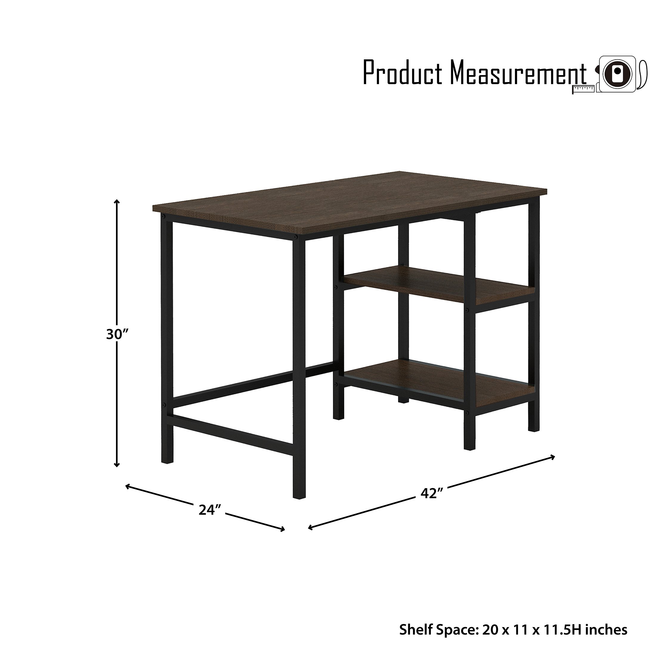 OakvillePark Rory Writing Desk and Chair Set, Black