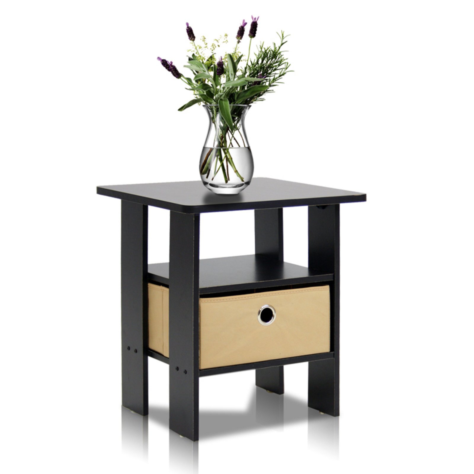 Furinno Andrey Engineered Wood End Table with Bin Drawer in Steam Beech/Natural - image 5 of 7