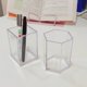 thumbnail image 3 of Portalápices acrílico transparente de alta permeabilidad, caja de almacenamiento de escritorio hexagonal cuadrada, papelería para estudiantes, 3 of 5