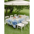 thumbnail image 4 of Outdoor Tablecloth with Umbrella Hole for Patio/Picnic/Party/Camping, Watercolor Flowers Waterproof Table Cloth Rectangle Table Cover Washable, Blue Green Botanical Flower Butterfly Beige (60"x 84"), 4 of 9