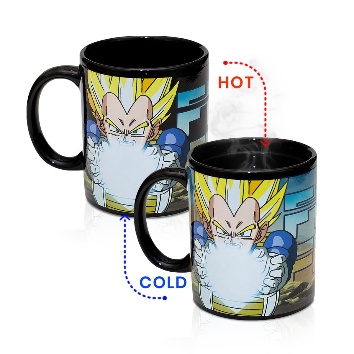 Dragon Ball Z Goku Vegeta Taza Heat Reactive Color Change Ceramic Coffee Cup Mug 