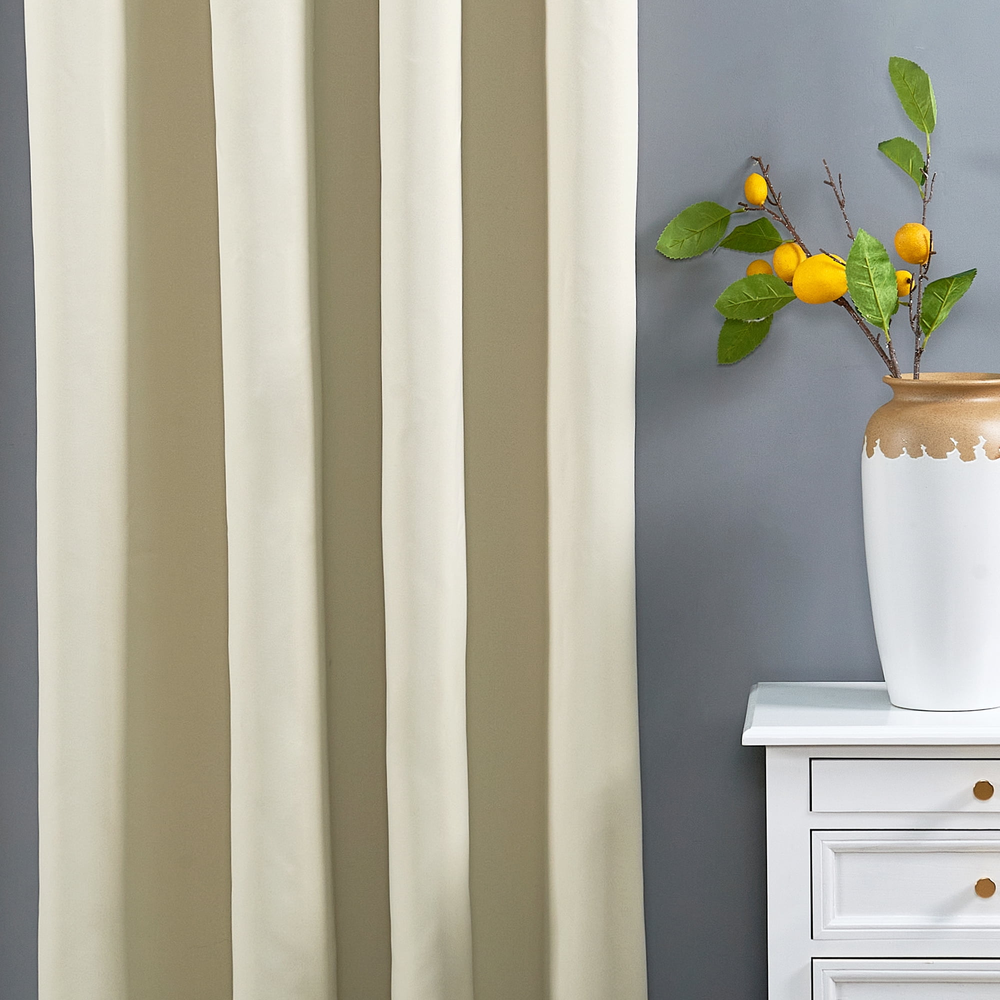 Home Soft Things Solid Blackout Curtains/Drapes Thermal Insulated Grommet Darkening Curtains, 2 Curtains and 2 Tiebacks Set - Beige - 54 x 84 inches