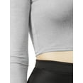 thumbnail image 5 of J. METHOD Women's Long Sleeve Scoop Neck Crop Top Solid Basic Casual Cropped T Shirts NEWT19 Heather Gray M, 5 of 6