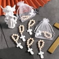 thumbnail image 2 of 60 Piezas de Rosario de Madera con Bolsas de , Rosario de Madera para Bautismo, Primera Comunión, Confirmación, Despedida de Soltera, Baby Shower, 2 of 6