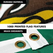 G128 - 6 Feet Tangle Free Spinning Flagpole (Silver) Mexico Brass Grommets Printed 3x5 ft (Flag Included) Aluminum Flag Pole