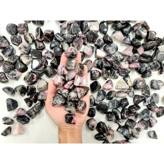 Bulk Tumbled Rhodonite Crystal Stones for Jewelry Making Healing and Crafting