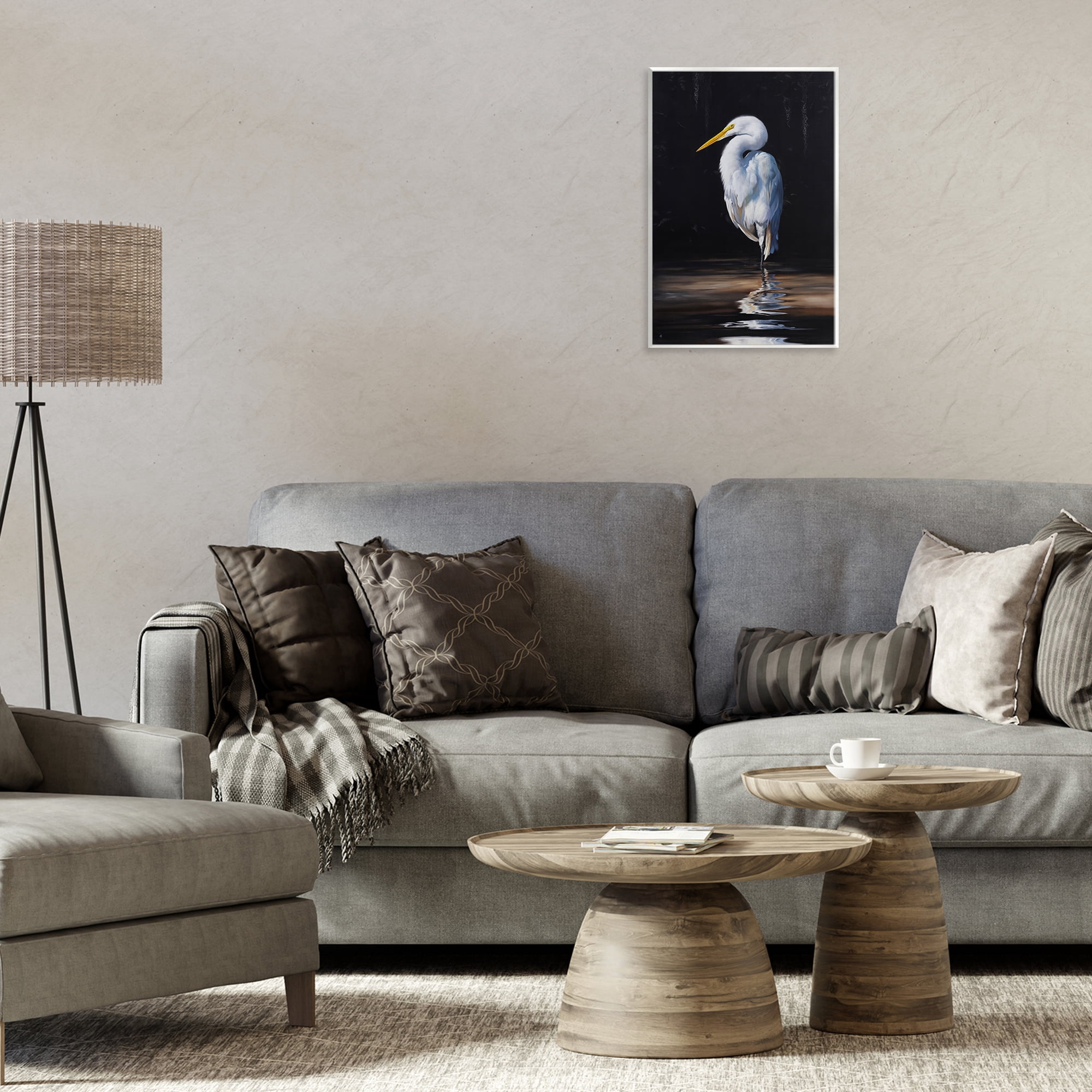 Stupell Industries Balancing Egret Bird Animals Painting Unframed Art Print Wall Art, 10 x 15